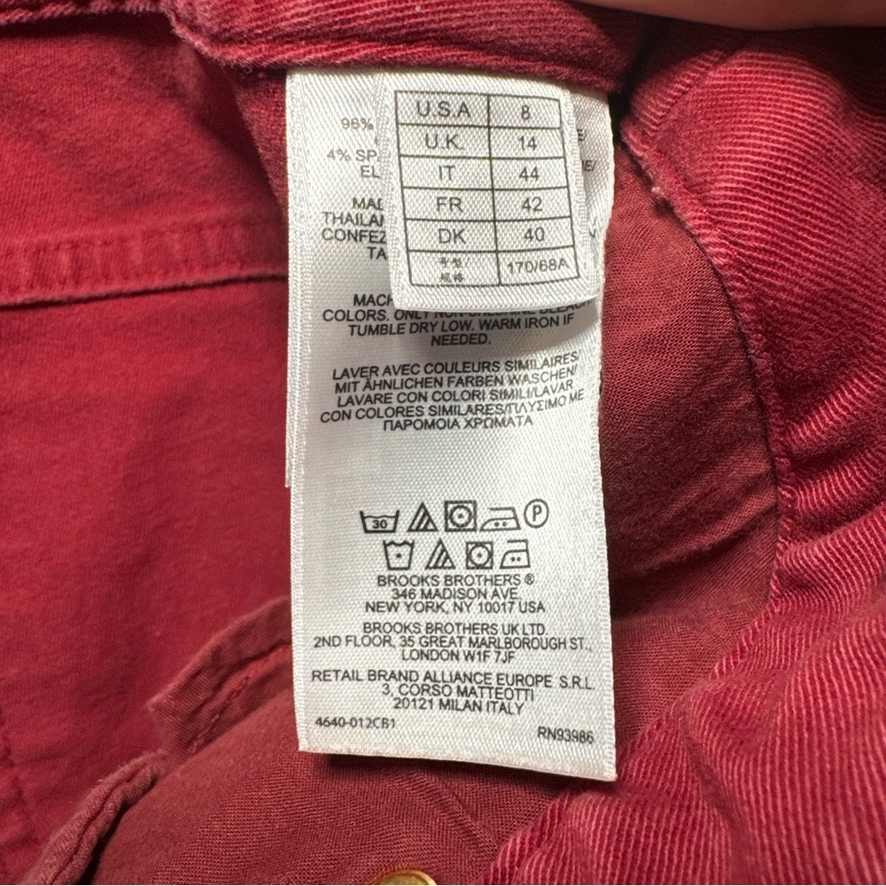 Brooks Brothers Women’s Natalie Fit 346 Chino Pants Size 6 Red/Burgundy 32x29 - Picture 3 of 13